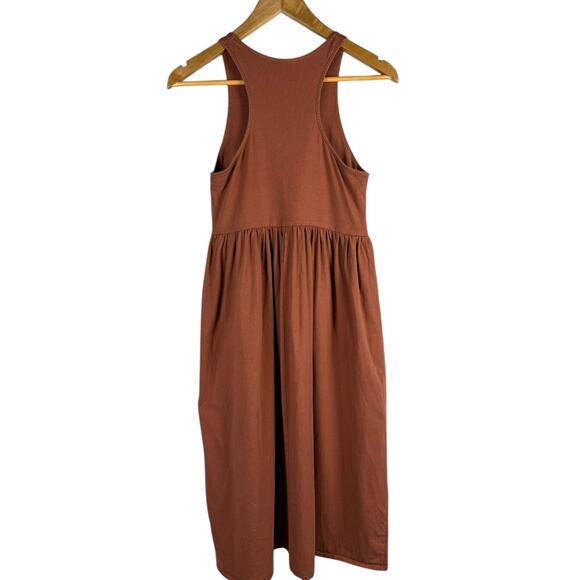 Zara Sleeveless Racerback Knit Maxi Dress Brown Size Small - Picture 6 of 11